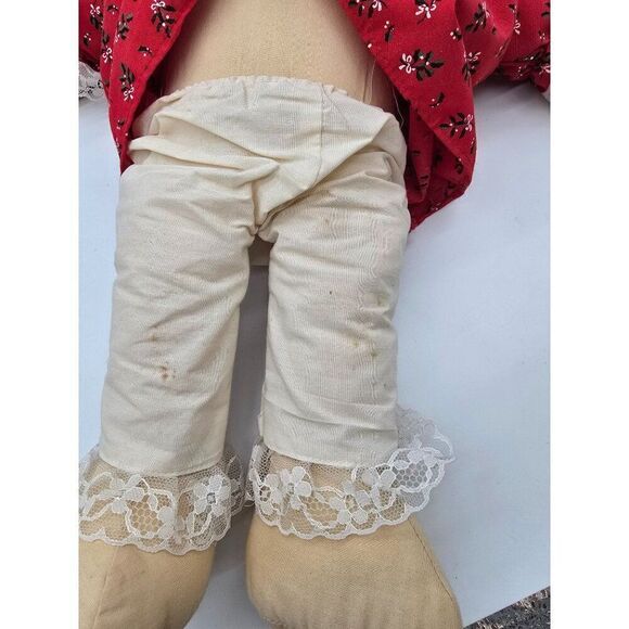 Handmade Reindeer Doll In Red Dress With Lace & Bow - Picture 9 of 9